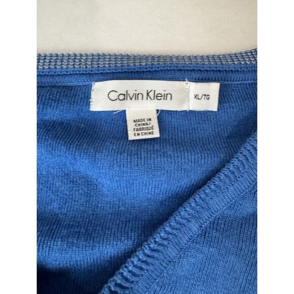 Calvin Klein Sweater Blue Preppy Cotton Modal XL - Picture 6 of 8